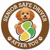 カーサイン 高齢者マーク SENIOR SAFE DRIVER キャバプー マグネット 強力 直径13cm 肉球 日本製 車 ステッカー