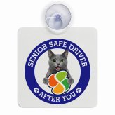 カーサイン 高齢者マーク SENIOR SAFE DRIVER コラット 車内用 吸盤タイプ 収れん火災防止タイプ 肉球 日本製 車 ステッカー