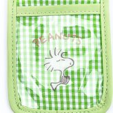 スヌーピー ウッドストック パスケース グリーン チェック 定期入れ SNOOPY