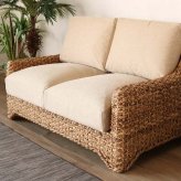 ソファ 座椅子 アジアン家具 ー 2人掛け 2人用 幅126cm ウォーターヒヤシンス おしゃれ アジアン アンティーク ナチュラル リゾート インテリア テイスト 家具 リビング 開梱設置無料