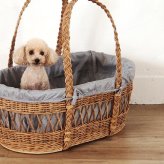 籐のペットキャリー(M) No.1010 キャリー おしゃれ キャリーバッグ ワクチン接種 動物病院 ラタン製ペットキャリーバッグ ボストンバック コンテナ小型犬用 ペットキャリー 猫 犬 う