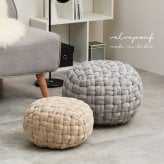 プフスツール プフ スツール クッション ラウンドクッション ベルベットプフ 2サイズ 【直径30cm/40cm】 円形 BOHO 円型 丸 おしゃれ インスタ映え オットマン 凹凸クッション 萩原 春夏秋冬用 Lサイズ フロアクッション 家具 リビング