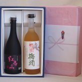冬の贈り物お歳暮 感謝の贈り物ボックス2本セット(紅南高梅酒20度(和歌山) 蜂蜜梅酒(和歌山)) 720ml×2本
