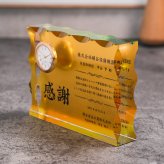  結婚祝 周記念 誕生祝 開店祝 退職祝 還暦記念 クリスタル時計 金箔加工DTH-16 小サイズ 名入れ無料　