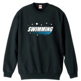 水泳 競泳 トレーナー スウェット メンズ レディース ジュニア 裏パイル 練習着 おもしろ 名入れ おしゃれ 文字入れ無料 綿100% キッズ 大きいサイズ 「SWIMMING バブルロゴ」 アートワークスコウベ 【送料無料】