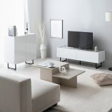 テレビ台 テレビボード ローボード 扉収納 tv スリム 鏡面 石目調 リビング モダン 白 幅120 フラット ストーン 脚付き 2way 脚取り外し可能 可動棚 配線穴 コード隙間 AV機器 ルーター 大容量 ディスプレイ 一人暮らし
