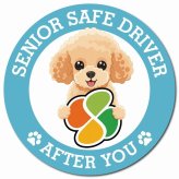 カーサイン 高齢者マーク SENIOR SAFE DRIVER トイプードル マグネット 強力 直径13cm 肉球 日本製 車 ステッカー