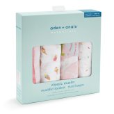おくるみ スワドル 4枚セット 出産祝い aden+anais エイデンアンドアネイ アイスクリーム コットンモスリン ダブルガーゼ 大判 約112cm 新生児 退院 内祝い 出産内祝い 女の子 ギフト 専用ボックス入り ガーゼケット ブランケット 授乳ケープ おむつ替えシート プレイマット