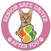 カーサイン 高齢者マーク SENIOR SAFE DRIVER サバンナ マグネット 強力 直径13cm 肉球 日本製 車 ステッカー