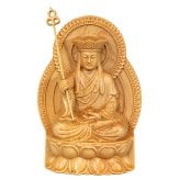地蔵王菩薩 地蔵 菩薩 娑婆三聖 ミニ 手のひら 木造 仏像 持ち歩く 木彫り 彫刻 像 ご利益 仏教 密教 般若心経 財運 勝負運 開運 出世 厄除け 学業成就 身上安全 立身出世 商売繁盛 木彫 小さい 地蔵菩薩