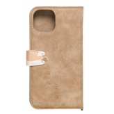 iPhone15 ケース 手帳型 iPhone14 13 兼用 猫柄 かわいい おしゃれ 手帳型ケース アイフォン スマホケース カード収納 スタンド機能 マグネット ストラップ付き ベージュ