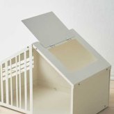ペットハウス Lサイズ ミルク ガルバリウム製 犬 猫 屋内用 おしゃれ 北欧風 耐久性 お手入れ簡単 隠れ家 室内小屋 スリット付き コード穴付き S24-0553 セトクラフト