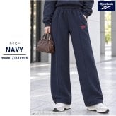 Reebok リーボック スウェットパンツ レディース ワイドパンツ ピンタック イージーパンツ 裏起毛 暖かい ロゴ 防寒 スタイルアップ 脚長 スポーツブランド ストリート ルームウェア M L LL 黒 RL-6501 2026FW Karlas