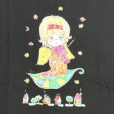 水森亜土 カラーTシャツ(M) バイオリン ブラック アパレル 送料込み
