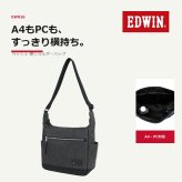 EDWIN エドウィン ショルダーバッグ ラッシュ 横型 斜め掛け ショルダー かばん 普段使い 使いやすい シンプル メンズ ギフト プレゼント ブラック ew016