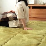 ラグ カーペット 国産固綿40mm使用フランネル生地ふっくら敷『スムースF敷』約190×190cm