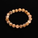 天然石ブレスレット【自然の濃淡の存在感】10mm 太陽放射ルチルクォーツ 艶感 一点物【GHB204】浄化発送 京海堂