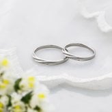 【受注生産品】【送料無料】 ペアリング 2個セット ステンレス ウェーブ 細身 3～30号 偶数号 誕生石 アミュレット シルバー＆シルバー サージカルステンレス316L アレルギーフリー アクセサリー ジュエリー プレゼント ギフト 記念日 white clover ホワイトクローバー 刻印無料