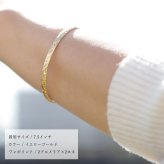 ハワイアンジュエリー オーダーメイド バングル オーダーメイド 幅4mm 刻印 無料 サイズが選べる K14ゴールド クローズバングル 彼女 妻 女性 レディース 誕生日 プレゼント【品番：KJGB4-001】