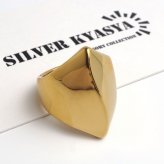 ステンレス ごつめ ワイドリング メタル ゴールドリング メンズリング 指輪 アーマーリング 印台リング シグネット 重厚感 存在感 個性的 パンク ロック 鎧 騎士 中世 装備 鏡面 プチプラ 男性 金属アレルギー対応