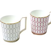 ウエッジウッドWEDGWOOD ルネッサンス グレー, ピンク マグカップ　ペア 0.3L 【御結婚御祝・内祝・新築御祝・還暦御祝・御礼・寿・ギフト包装可能】