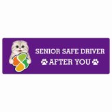 カーサイン 高齢者マーク SENIOR SAFE DRIVER スコティッシュフォールド ステッカー シール 長方形 15x5cm 肉球 日本製 車
