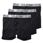 カルバンクライン：NEW CHROMATIC ボクサーブリーフ 3PK (ブラック)[ボクサーパンツ/ 男性下着/ メンズインナー/人気ブランド/おすすめギフト/誕生日プレゼント/メンズファッション]