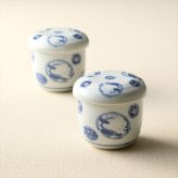 美濃焼 藍染丸紋 むし碗5客揃 31198  内祝 内祝い お祝 御祝 記念品 出産内祝い プレゼント 快気祝い 粗供養 引出物