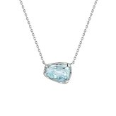 【無料ラッピング】  ヨンドシー 4℃ Summer Collection K10ホワイトゴールド ネックレス Luminous cutシリーズ 一粒 ブルー・トパーズ ブランド 正規品 新品 ギフト プレゼント 人気 おすすめ 誕生日 記念日 クリスマス 送料無料