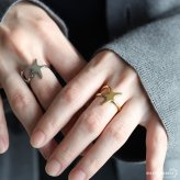 ステンレス ヒトデリング スターリング 海星 シンプル ゴールド 18K GP シルバー フリーサイズ レディース 女性 指輪 金属アレルギー対応