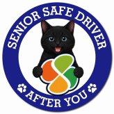 カーサイン 高齢者マーク SENIOR SAFE DRIVER 黒 マグネット 強力 直径13cm 肉球 日本製 車 ステッカー