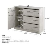 食器棚 キッチン収納 キャビネット 幅56.3cm 薄型 収納棚 皿入れ 収納家具 おしゃれ かわいい シャビー シンプル 北欧風 可動棚 高さ調整 キャスター付き 移動簡単 キッチン リビング サイド収納 ホワイト グレー 省スペース 木製：