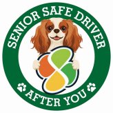 カーサイン 高齢者マーク SENIOR SAFE DRIVER キャバリアキングチャールズスパニエル ステッカー シール 直径13cm 肉球 日本製 車