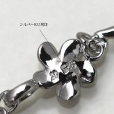 ハワイアンジュエリー ブレスレット WAVEバー 花 プルメリア 長さ調節可能 シルバー925 ロジウムコーティング ジルコニア パーツ アジャスター 彼女 妻 女性 レディース 誕生日 プレゼント ハロウィン 【品番：SBR3638】