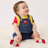 ミキハウス ホットビスケッツ★オーバーオール風スタイ&ブルマ ギフトセット【クリアケース付き】ギフトラッピング　出産祝い　誕生日　お祝い　入園祝い　キッズ服　ベビー服