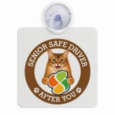 カーサイン 高齢者マーク SENIOR SAFE DRIVER ソマリ 車内用 吸盤タイプ 収れん火災防止タイプ 肉球 日本製 車 ステッカー