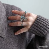 6点セット リング 指輪 セットリング インディアンリング ターコイズリング ボヘミアンリング シルバー 水色 個性的 象 アロー 矢 ネイティブアメリカン レディース 女性