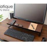 デスク チェア ユーティリティスタン 上スタンド テーブル上収納 小物収納 スマホスタンド タブレットスタンド キーボードスタンド スチール 木目柄 ナチュラル ブラウン 2色対応 卓上ラック 収納 小物置き