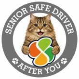 カーサイン 高齢者マーク SENIOR SAFE DRIVER サイベリアン ステッカー シール 直径13cm 肉球 日本製 車