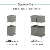 ラック ランドリー 2段 幅60cm カゴ 洗濯かご 4個つき 洗濯機 収納 おしゃれ スリム 縦型 洗濯機収納 ランドリー収納 ホワイト グレー 収納棚 洗濯物 洗面所 脱衣所 新生活