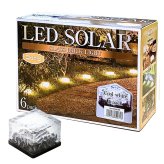 DAIS （ダイス） LEDソーラーキューブライト   6個セット  クールホワイト   防水   ガラスレンガ   ガラスとプラスチック構造   ON/OFFスイッチ   AAA 1.2V 300mAh Ni-MH   充電池付属   #68699   省エネ   屋内屋外OK   多目的照明   足元照明   照明演出など