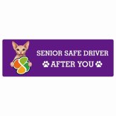 カーサイン 高齢者マーク SENIOR SAFE DRIVER スフィンクス ステッカー シール 長方形 20x6.7cm 肉球 日本製 車