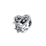 ボックス・ショッパー付 PANDORA(パンドラ) ★ Openwork Family Heart & Star Charm ★ オープンワーク ファミリーハート＆スター チャーム ★ ブレスレット カスタマイズ アクセサリー シンプル 日常使い 誕生日 記念日 母の日 プレゼント ギフト｜チャーム 単品