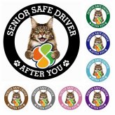 カーサイン 高齢者マーク SENIOR SAFE DRIVER メインクーン ステッカー シール 直径13cm 肉球 日本製 車