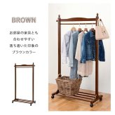 収納家具 ラック ハンガー キャスター付き 木製 ラバーウッド 幅90cm 奥行40cm 高さ154cm 棚付き コートハンガー 移動 衣類収納 洋服掛け 北欧 シンプル おしゃれハンガー