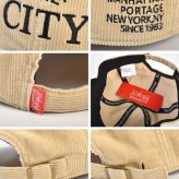 キャップ Manhattan Portage マンハッタンポーテージ MP416 秋冬 レディース メンズ 帽子 深め 大きめ ブランド コーデュロイ Corduroy アジャスター サイズ調整 おしゃれ シンプル THE CITY ザシティ 紫外線対策 日除け 刺繍 ワンポイント 黒 ブラック ベージュ オリーブ