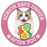 カーサイン 高齢者マーク SENIOR SAFE DRIVER ラグドール マグネット 強力 直径13cm 肉球 日本製 車 ステッカー