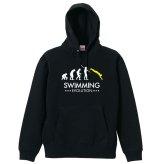 水泳 競泳 パーカー プルオーバー メンズ レディース ジュニア 練習着 裏パイル おもしろ 名入れ スウェット おしゃれ キッズ 大きいサイズ 文字入れ無料 「水泳エボリューション」 アートワークスコウベ 【送料無料】