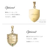 ゴールド ネックレス ハワイアンジュエリー ネックレス イニシャル イエローゴールド ネックレス 刻印 無料 誕生石入れ可 エンブレム型 イニシャル 14k k14カットあずきチェーン太0.9mm ギフトラッピング可能 プレゼント ハロウィン 【品番：CG-GP111-CH123】