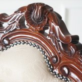 マホガニー ダイニングチェアー 肘掛け無し 猫脚 アンティーク 椅子 姫家具 プリンセス家具 ヨーロッパ風 ブラウン茶 木製ダイニングチェア ロココ調 ヨーロピアン風チェアー 上品エレガント 新生活